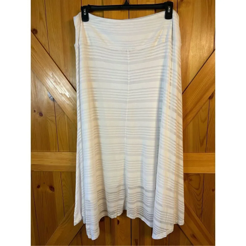 CJ Banks White Striped Skirt Maxi Size 1X nwt (0785) Read